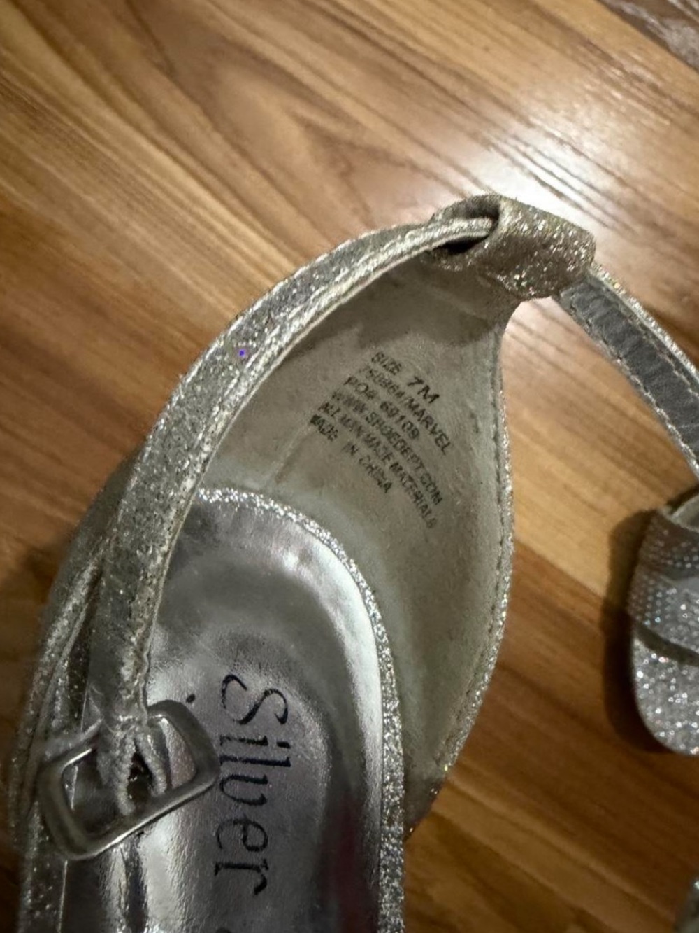 Silver sparkly heels
